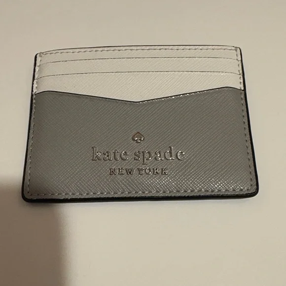 Kate Spade Gray and Cream Card Holder - Picture 2 of 4